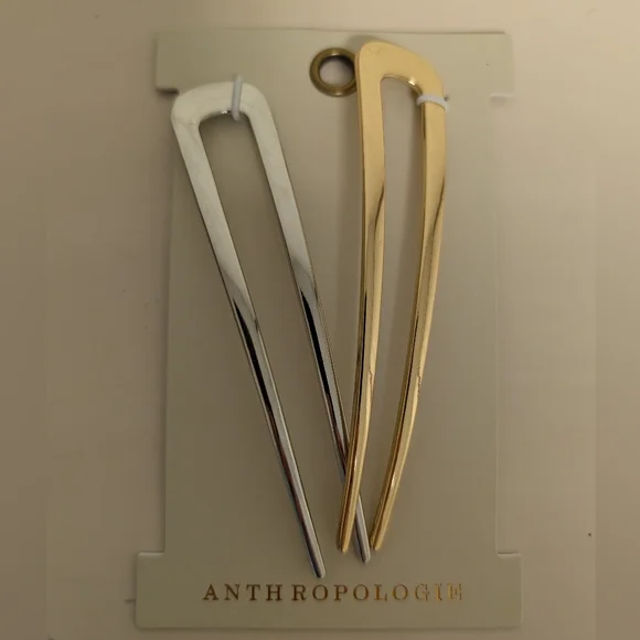 Anthropology Metal French Hair Pins NWT - Picture 1 of 3